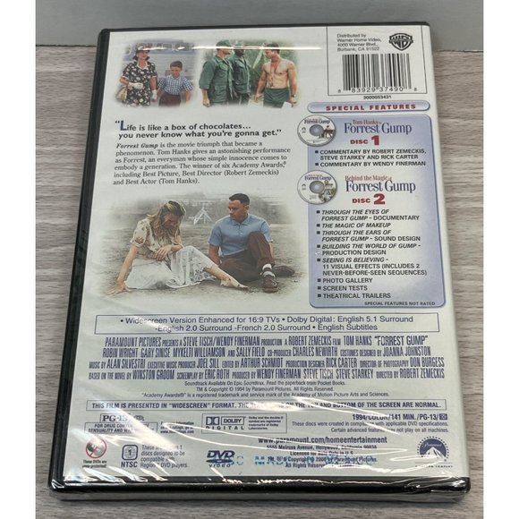 Forrest Gump 2 DVD Special Collectors Edition Tom Hanks New Sealed 1994 - Picture 2 of 4